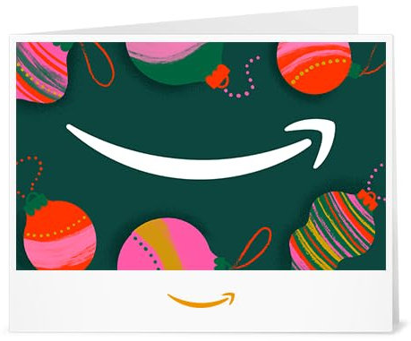 Amazon Amazon.de Gutschein zum Ausdrucken Logo mit Weihnachtsschmuck zum Ausdrucken