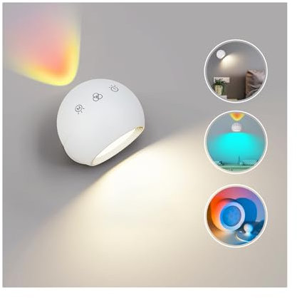 Coollamp Innenwandleuchte, Wandspotlights, Fernbedienung und Touch-Steuerung, 3 Helligkeitsstufen, 3 Farbmodi (Art Deco)