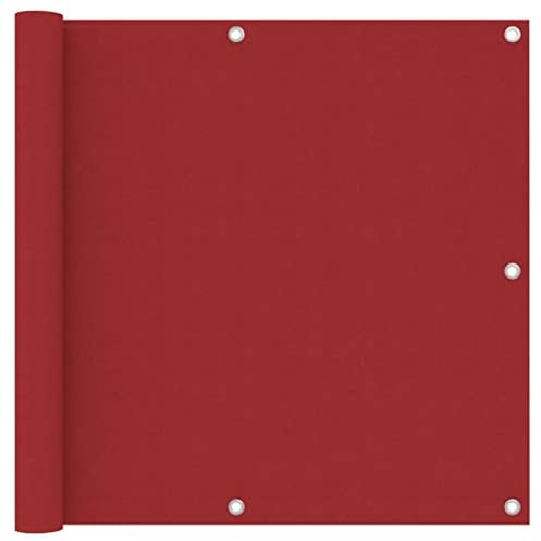 KTHLBRH Balkon-Sichtschutz Rot 90x500 cm Oxford-Gewebe, Sichtschutz Zaun, Balkonmarkisen, Balkonsichtschutz - Privatsphäre und stilvolle Dekoration für Ihren Balkon