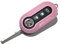 Nordecco - Custodia per chiave Fiat 500, 500C, 500L, Abarth, Grande Punto, Brava, Fiat Panda Stilo, Linea con 3 pulsanti, colore: rosa glitterato