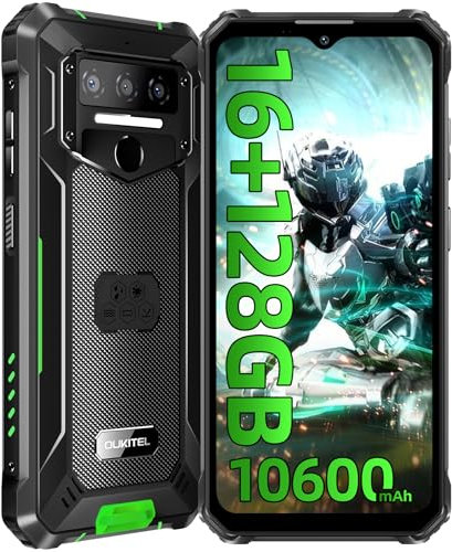 OUKITEL WP23 PRO Rugged Smartphone - 16GB RAM+128GB ROM 10600mAh Mobile Phones, 6,52 HD+ Display Android 13 Phone, 13MP+5MP Camera, IP68 Waterproof Phone Unlocked/Dual SIM 4G/NFC/OTG/GPS - GREEN