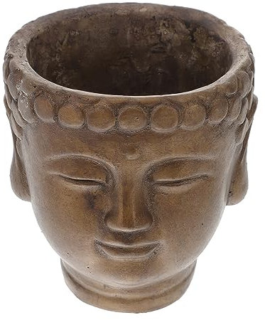 FONDOTIN Pot à Tête De Bouddha Jardinière Succulente Tête Vase Tête De Bouddha Jardinière Tête De Bouddha Pot De Fleur De Visage Pot De Fleur Créatif Cache-Pot Zen Ciment Intérieur