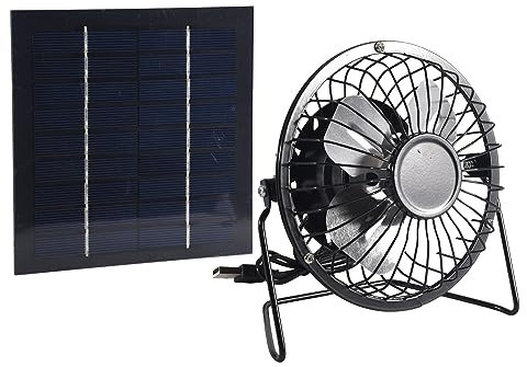 BLASHRD Ventilatore Portatile Alimentato Un Pannello Solare da 5 W Ventilatore Solare da 4 Pollici per per Ufficio All'Aperto