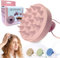 ETISEN, Massaggiatore capelli in silicone, shampoo a secco, spazzola capelli ricci e lisci, massaggiatore testa per stimolare la crescita del cuoio capelluto (Rosa)