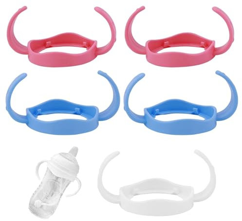 Babyflaschen Griffe, 5 Stück Weithals Babyflaschengriffe Baby Fütterung Pflege Flaschenhalter- Easy Grip Standard Baby Flaschenhalter für Avent Natural Serie (Keine Flasche)