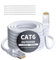 Mygatti Cable Ethernet CAT 6 de 10 metros - blanco,para uso en exteriores,resistente al agua,1.0 Gigabit,UTP, CCA,cable de conexión LAN RJ45 para cámara POE, router, módem, switch + 25 bridas