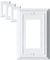 Funkiim Metal Decorative Wall Plate,Electrical Outlet Covers,Light Switch Covers,Mid Size3.16''*4.92'' Switch Plate of Various Styles for Indoor and Outdoor (Pure White, 1 Gang Decorator 4 PK)