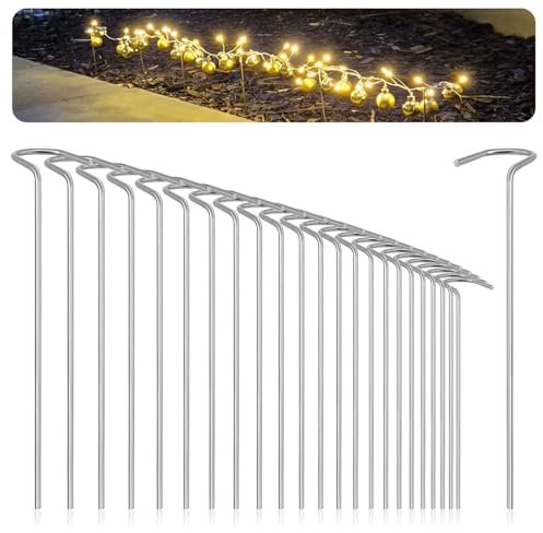 com-four® 25x Edelstahl Erdspieß für Lichterketten 19 cm – Outdoor Bodenanker für Weihnachtsbeleuchtung, Gartenbeleuchtung, Wegbeleuchtung - Bodenstecker für Deko und Beleuchtung