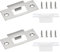 2 Sets Door Strike Plate Stainless Steel Door Latch Plate 70mm x 40.3mm Mortice Lock Plates with Dust Box and Matching Screw for Internal Door Repairing Fixing