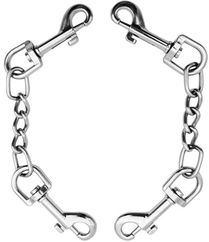 Dog Collar Safety Clip Metal Clasp Double Ended Connector Prong Chew Proof 2 Pack Backup Dog Collar Clip for Prong Collar Pet Harness Collar Connector Leash Necklaces Dog Strap Lead Carabiner Heavy-D