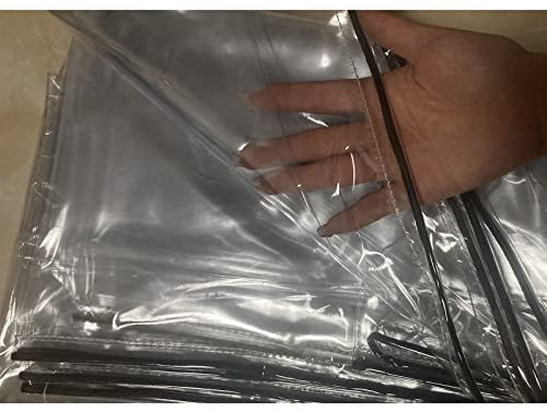 Outdoor Patio Furniture Cover Waterproof Clear Anti UV Table Cover Heavy Duty PVC Sheet with Windproof Rope for Garden Sofa Chair 24Ox160X100cm