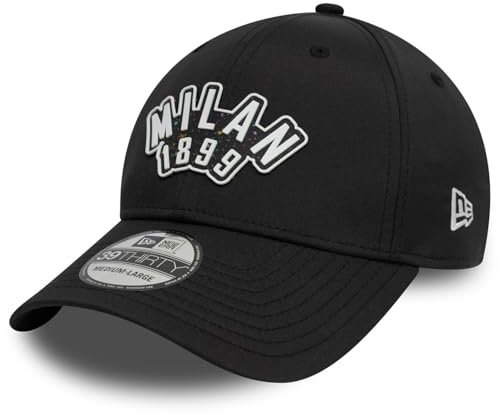 New Era 39Thirty Stretch Cap Rubber AC Mailand schwarz - XS/