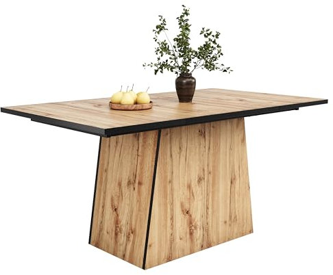 Merax Esstisch 140x80cm, Holz Esstisch für 4-6 Personen, Küchentisch Esszimmertisch Bistrotisch für Restaurant, Wohnzimmer, Küche,Wohnzimmer, Dunkelbraun/138.5 * 80 * 75cm