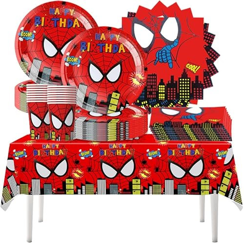 Doyomtoy 61PCS Fortnite vajilla de fiesta, fiesta de cumpleaños infantil, vajilla de fiesta, incluyendo tazas, platos, manteles, servilletas de papel, ideal para fiestas de juegos (20 personas).
