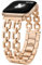 Wearlizer Compatible with Apple Watch Straps 41/40/38/42mm Women, Dressy Fancy Metal Chain Pretty Strap Designer Gold Silver Link Bracelet for iWatch SE Series 10 9 8 7 6 5 4 3 2 1 Rose Gold