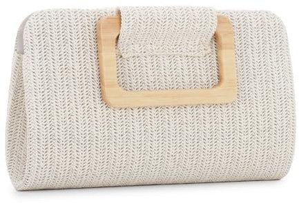 Jywmsc Bolso de paja Bolsos para Mujeres Bolso de Playa de Verano Tejido de Noche Bolsos de asa Superior para Vacaciones