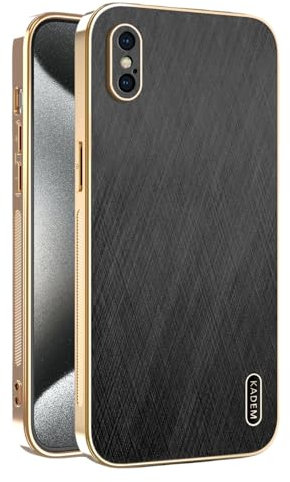 Kainevy for Apple iPhone XS Case Silicone Leather Cover Slim Cute Aesthetic for Women Men iPhone XS Phone Case Soft Bumper Hard Back Rugged Shockproof Protective Cover (Black)