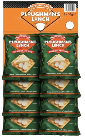 Pub Original - Ploughman's Lunch Snack Packs - Cheese, Cream Crackers and Pickled Onions - Pub Card of 8 x 38 g Packs