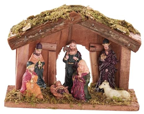 NonMiFyR Crèche avec étable, Ensemble de Collection pour Les Fêtes de Noël, Style B