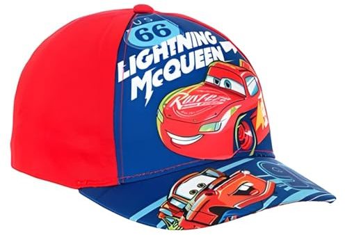 Disney Cars Kinder Basecap Gr. 52–54 – Lightning McQueen „66“ Baseballkappe/Mütze aus 100% Baumwolle (Print 100% Polyester) – Cars Cap für Jungen