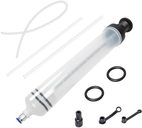 Aiseeok Pompa Manuale a Siringa 500 ml, Siringa di Aspirazione Olio con Tubo Flessibile per Estrazione e Riempimento Liquidi, Pompa Olio Manuale per Autoveicoli Liquido Freni, Adatta per Olio Motor