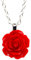 bluebubble English Rose 22mm Ruby Red Carved Rose Necklace on Gift Card