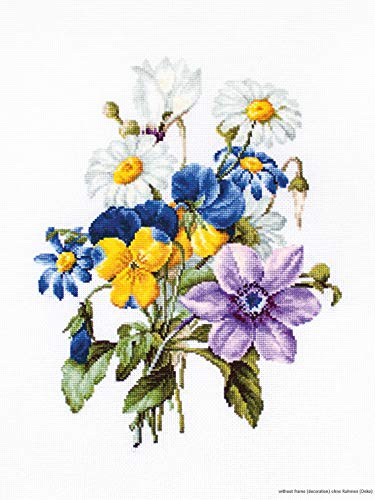 Luca-S B2348 Bouquet with Camomile Cross Stitch Kit Cotton, Multicoloured, 19x24.5 cm