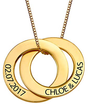 MYKA - personalisierte russische Ringkette mit Gravur auf zwei, drei, vier oder fünf Ringen