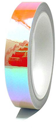 10 Meter Flip Flop Chrom Zierstreifen Basteln Effektfolie Hologramm Chameleon Auto Motorrad Modellbau Klebestreifen (FF1 Gelb/Rot, 15mm Breite)