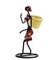 ZTIANEF Statues Statue Chinese Tea Picking Girl Iron Flower Basket Iron Man Metal Crafts Personal Desk Decor Home Decoration Birthday Gift