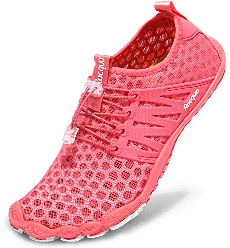 Racqua Surf Shoes Quick Dry Barefoot Water Aqua Sport Beach Swim Pool Hiking Diving Walking for Men Women Red 9.5