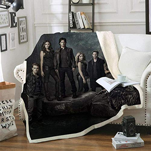 NICHIYO The Vampire Diaries Decke, Cartoon- und Animations-Fleecedecke für Erwachsene und Kinder, 100 % Mikrofaser, für Schlafsofa und Sofa (9,150 x 200 cm)