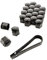 LST 20x Sechskant Radschraube Abdeckkappen 19 mm schwarz Glanz Felgen Kappen Set