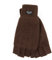EEM Herren Halbfingerhandschuhe, weiche Wolle, Thinsulate Thermofutter, Halbfinger, braun L/XL