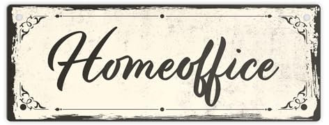 Metallschild mit schönem Design - Homeoffice im rustikalen Stil in Braun Für das Arbeitszimmer im Homeoffice damit keine Kinder in dein Büro kommen und bei einem wichtigen