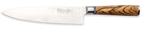 Katana Saya 20cm Chef's Knife, 67-Layer VG-10 Damascus Stainless Steel, Olive Wood Handle