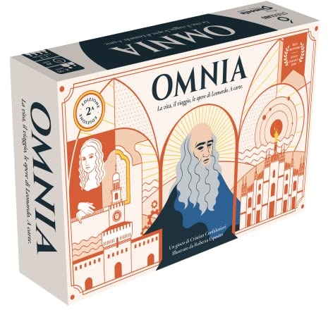 Demoela Giochi - Omnia. Das Leben, die Reise, die Werke von Leonardo. Auf Karten - Brettspiel - 2-6 Spieler - Ab 8 Jahren