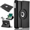 360 Rotating Cover for iPad Mini 1/2/3 (2012, 2013, 2014) A1432, A1454, A1455, A1489, A1490, A1491, A1599, A1600 PU Leather Case - Black