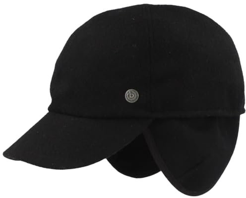 bugatti - Windstopper Baseball Mütze, Cap, Herren, ausklappbarer Ohrenschutz, Ohrenklappen, OS-Mütze (65, schwarz)