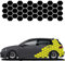 1A Style Sticker Auto Waben Aufkleber Autodekor KFZ Seitenaufkleber Camper Wohnwagen Premiumfolie (Gelb)