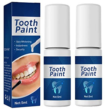 XIRUJNFD Zahnaufheller, Teeth Whitening Paint, 2 Pcs, 5ml, Mint, Sofortige Fleckenentfernung und bequeme Anwendung