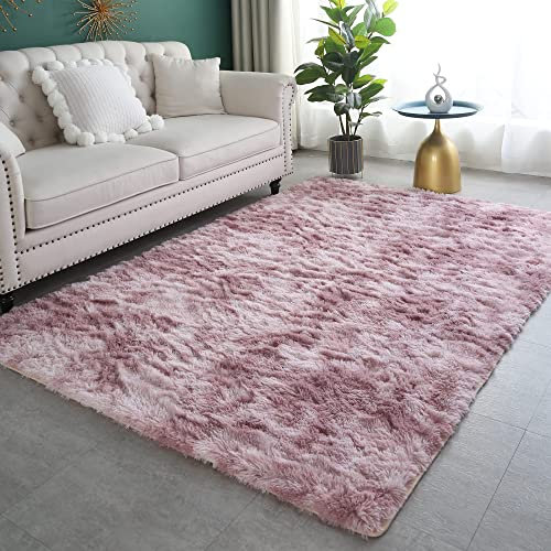 ROHATIM Hochflor Teppich Rund Wohnzimmer Super weich Shaggy Teppich Flauschiger,Soft Area Rug Schlafzimmer Teppiche Super weich Fluffy Kindermatte(grau,100 x 191 cm)