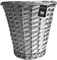 H-LINE Wicker Willow Round Basket Storage Waste Paper Rubbish Bin Country Style Bathroom Bedroom Office (Grey)