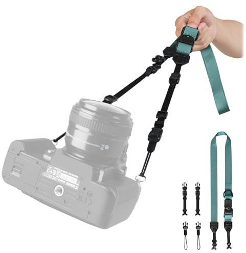 TARION 4-in-1 Camera Strap Crossbody: Camera Shoulder Strap Adjustable Sling DSLR Neck Strap Wrist Strap Soft Extra Long Cord Belt for Women Men SLR Mirrorless Cameras Multifunctional MB01 Green
