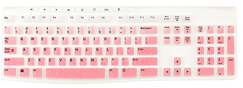 Boaulee Silikon-Tastaturabdeckung für Logitech MK270 und K200 K260 K270 MK200 MK260 MK270 MK275 MK295, waschbar, staubabweisend, Tastaturschutz (Rosa)