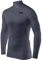 TCA Herren HyperFusion Kompressionsshirt Atmungsaktiv Langarm Funktionsshirts Schnell Trocknend Sportshirt Laufshirt - Mock Neck - Dunkelgrau, XXL