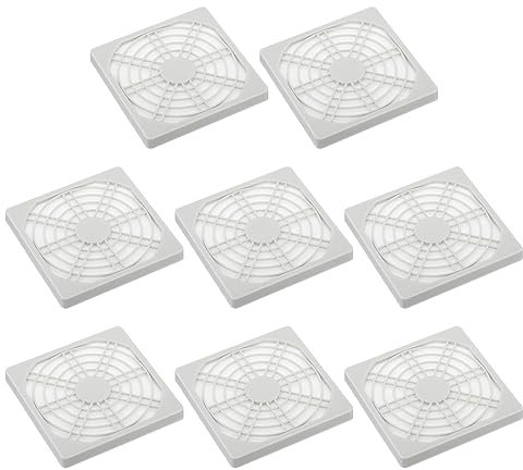PATIKIL 90mm Fan Finger Grill, 8 Pack Grill Protector Guard Fan Protective Cover for 90x90mm Exhaust Fans for Equipment Computer DIY, White
