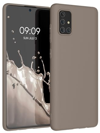 kwmobile Hülle kompatibel mit Samsung Galaxy A71 Hülle - weiches TPU Silikon Case - Cover geeignet für kabelloses Laden - Taupe