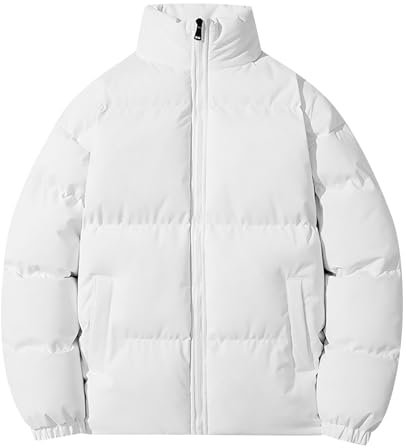 KONG JIMFAN Puffer Jacke Herren Männer Hoodie Sweatshirt Jacke Herren Wanderjacke Herren Parka Winterjacke Herren Herren Übergangsjacke Wetterfeste Jacke Herren Overshirt Shearling Jacke(Weiß,XL)