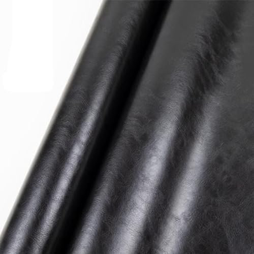 ZCBYBT Innendekoration Leder Weiches Kunstleder Stoff 1,2mm dick, Leder für Kleidung, Tasche, Sofa, Autositz,Schwarz